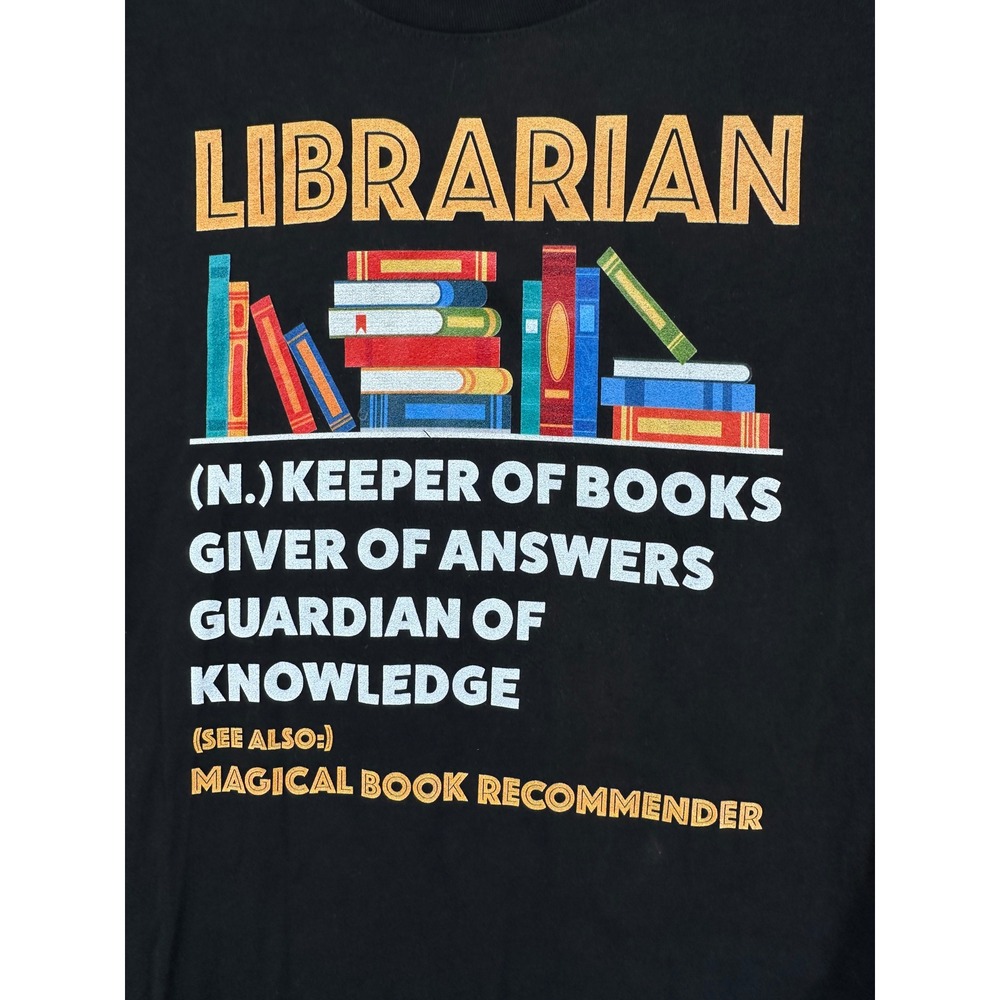 Librarian Definition Book Reader Library Book T-Shirt Women's Cotton sz medium